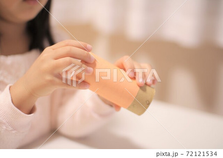 子どもと手作りお雛様 折り紙と紙皿とトイレットペーパーの芯で工作 子どもと手作りお雛様 折り紙と紙皿とトイレットペーパーの芯で工作 72121534