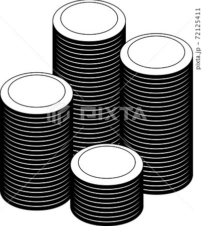 溢れるほど積み上げられたコイン  硬貨 仮想通貨  資産運用 ファイナンス 72125411