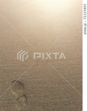 砂浜の足跡ひとつ 72125805