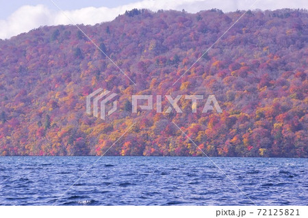 十和田湖の紅葉　十和田八幡平国立公園　子の口付近　青森県十和田市 72125821