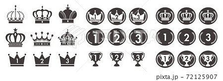 Illustration of crown icons set 72125907