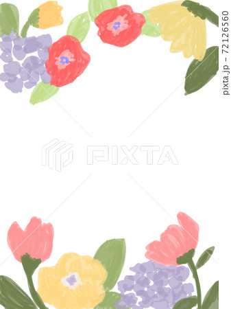 華やかな花のフレームのイラスト素材