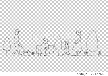 Line art illustrations of various people 72127660