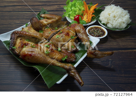 Thai Grilled Chicken BBQ and Sticky Rice Thai Grilled Chicken BBQ and Sticky Rice 72127964