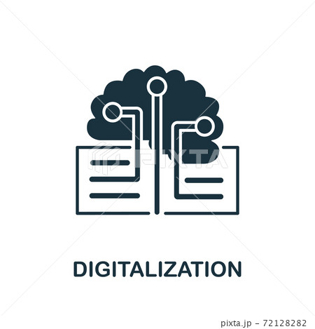Digitalization icon. Simple line element Digitalization symbol for templates, web design 72128282