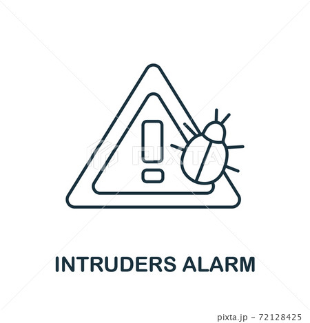 Intruders Alarm icon from cyber security collection. Simple line Intruders Alarm icon for templates, web design and infographics 72128425