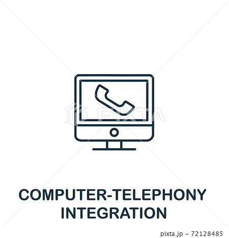 Computer-Telephony Integration icon from customer service collection. Simple line element Computer-Telephony Integration symbol for templates, web design and infographics 72128485