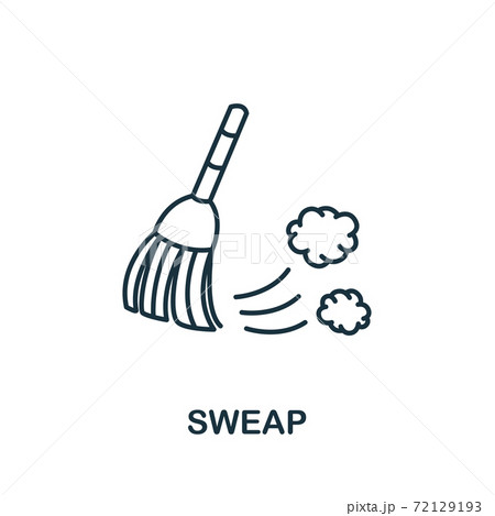 Sweep icon from cleaning collection. Simple line element Sweep symbol for templates, web design and infographics 72129193
