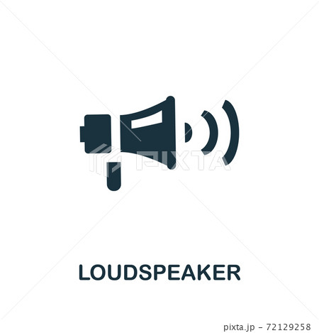 Loudspeaker icon. Monochrome simple Loudspeaker icon for templates, web design and infographics 72129258