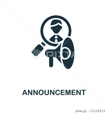 Announcement icon. Simple element from business recruitment collection. Creative Announcement icon for web design, templates, infographics and more Announcement icon. Simple element from business recruitment collection. Creative Announcement icon for web design, templates, infographics and more 72129372
