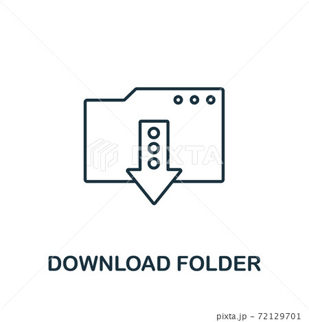 Download Folder icon. Line style element from data organization collection. Thin Download Folder icon for templates, infographics and more 72129701
