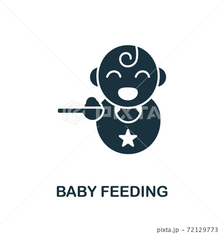 Baby Feeding icon. Monochrome simple Baby Feeding icon for templates, web design and infographics 72129773