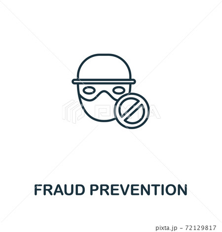 Fraud Prevention icon from artificial intelligence collection. Simple line Fraud Prevention icon for templates, web design and infographics 72129817