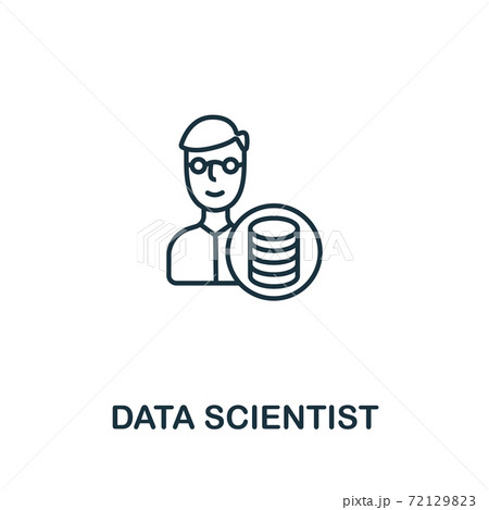 Data Scientist icon from artificial intelligence collection. Simple line Data Scientist icon for templates, web design and infographics 72129823
