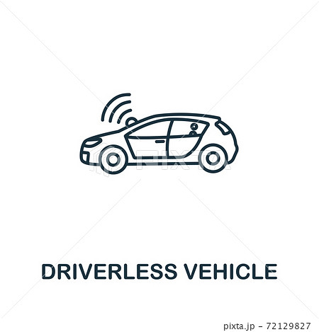Driverless Vehicle icon from artificial intelligence collection. Simple line Driverless Vehicle icon for templates, web design and infographics 72129827