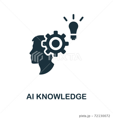 Ai Knowledge icon. Creative simple design from artificial intelligence icons collection. Filled ai knowledge icon for infographics and banner 72130072