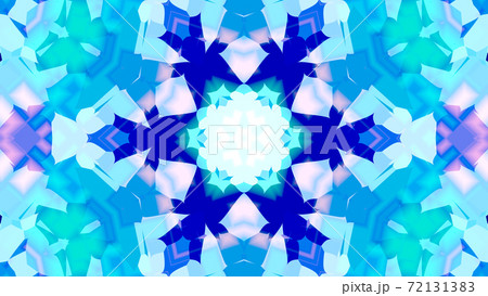 青と水色の万華鏡 美しい幾何学模様 別verあり のイラスト素材