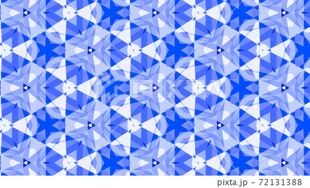 青と白の万華鏡、美しい幾何学模様 [別Verあり] 72131388