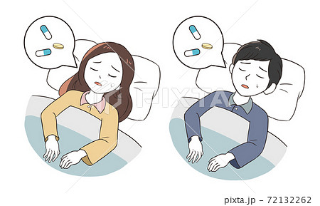 睡眠薬を服薬して寝る　寝苦しい 72132262