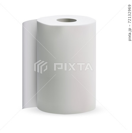 Realistic paper roll mockup on white background Realistic paper roll mockup on white background 72132969