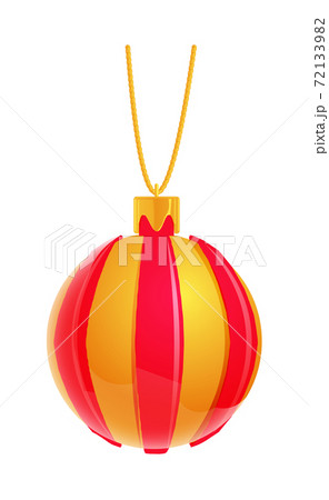 Striped christmas ball isolated on white background 72133982