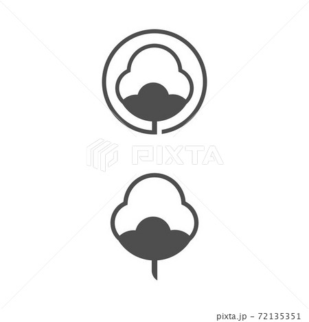 Cotton Flower Vector Icon Templateのイラスト素材
