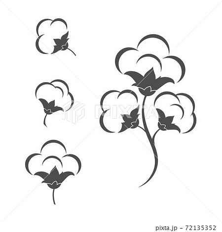 Cotton Flower Vector Icon Templateのイラスト素材