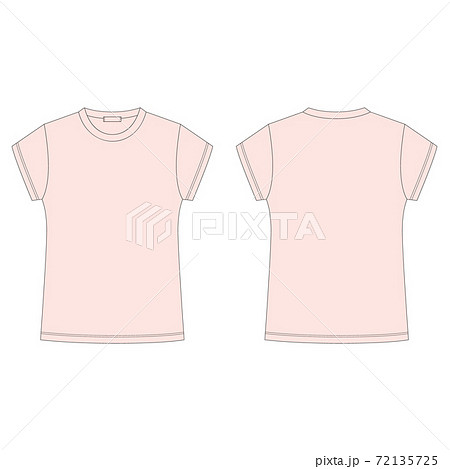 Premium Vector  Childrens pink t-shirt blank template isolated on white  background. technical sketch tee shirt. front and back. casual style.  fashion