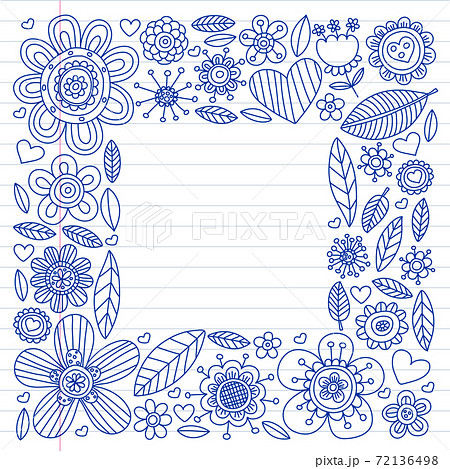 Vector flower pattern. Vintage card with flowers on background. Book cover with flower texture. Vector illustration. 72136498