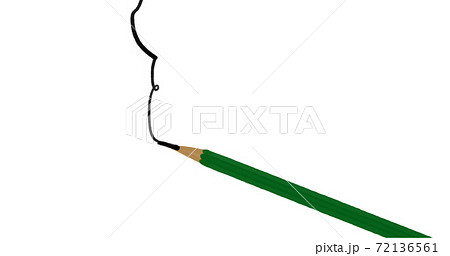 鉛筆で線を描くイラストのイラスト素材