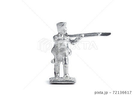 Shot of uncolored handmade soldier on the white background Shot of uncolored handmade soldier on the white background 72136617