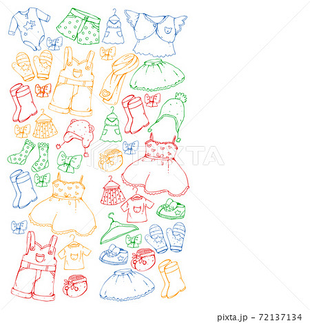 Children clothes. Background for babies, kids patterns. Children clothes. Background for babies, kids patterns. 72137134