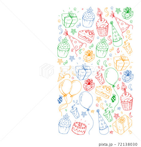Birthday party. Pattern for invitations, banners, templates. Birthday party. Pattern for invitations, banners, templates. 72138030