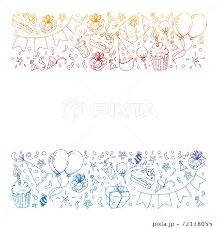 Birthday party. Pattern for invitations, banners, templates. Birthday party. Pattern for invitations, banners, templates. 72138055