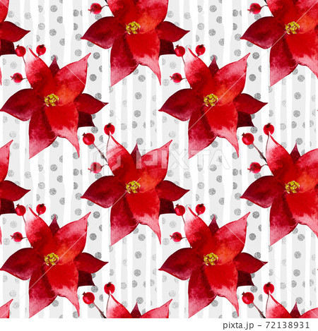 Pattern with red flowers Christmas poinsettias Pattern with red flowers Christmas poinsettias 72138931