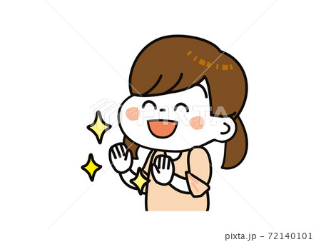 感染症対策 日本人女の子 手が綺麗のイラスト素材