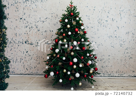 beautiful Christmas tree interior with new year decor gifts 72140732