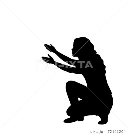 Silhouette of woman in need of help Silhouette of woman in need of help 72141204