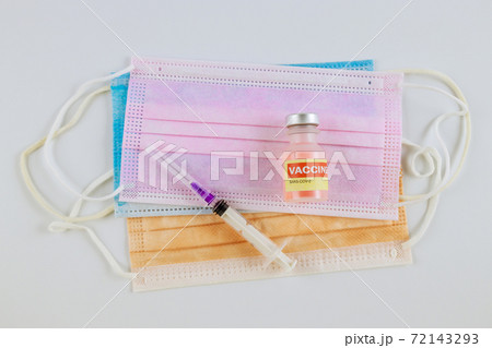 Medical vaccination vaccine vial dose the new CoronaVirus SARS-CoV-2 injection  immunization 72143293