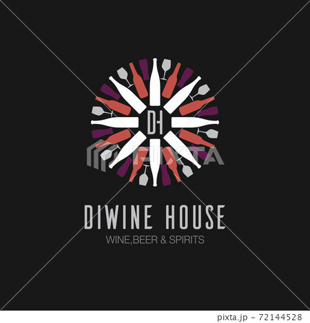 Labels for company, wine shop and wine bar, restaurant. Vector symbol template Labels for company, wine shop and wine bar, restaurant. Vector symbol template 72144528