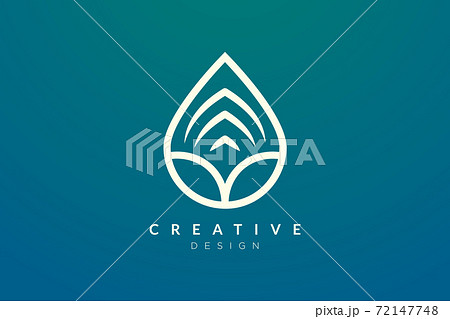 Minimalist abstract shaped water drop logo design. Simple and modern vector design for business brand and product. 72147748
