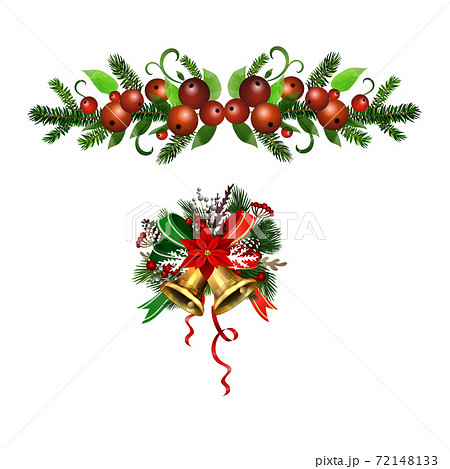 Christmas Holly brunches decoration vector 72148133
