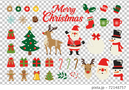 Christmas set illustration material 72148757