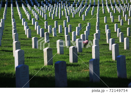 Gravestones on Arlington National Cemetery in Washington 72149754