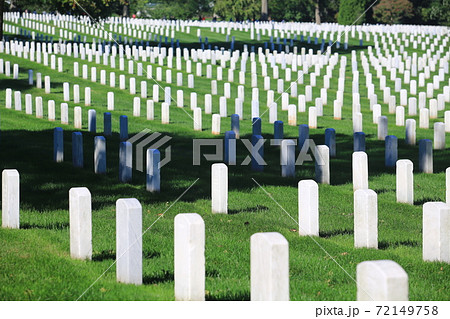 Gravestones on Arlington National Cemetery in Washington 72149758
