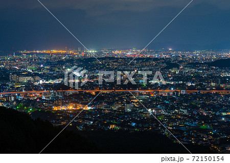 夜の片江展望台（夜景・夜空） 福岡県福岡市城南区片江 72150154
