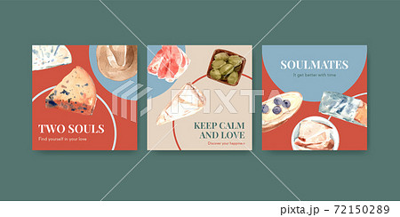 Advertise template with European picnic concept design for marketing watercolor vector illustration. Advertise template with European picnic concept design for marketing watercolor vector illustration. 72150289