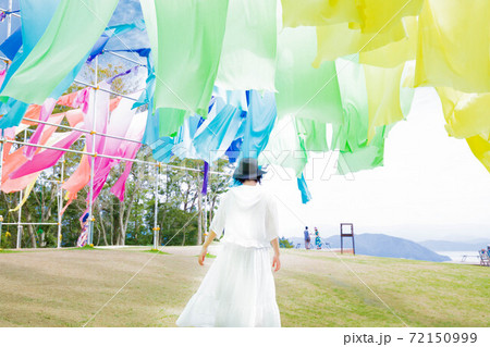 滋賀県 琵琶湖の見える丘 虹のカーテン 滋賀県 琵琶湖の見える丘 虹のカーテン 72150999