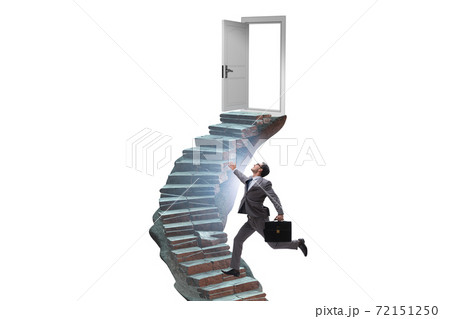 Concept of career ladder and door with businessman 72151250
