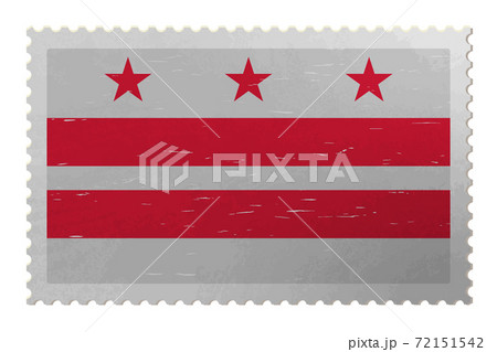 District of Columbia US - Washington, D.C. flag on old postage stamp, vector 72151542